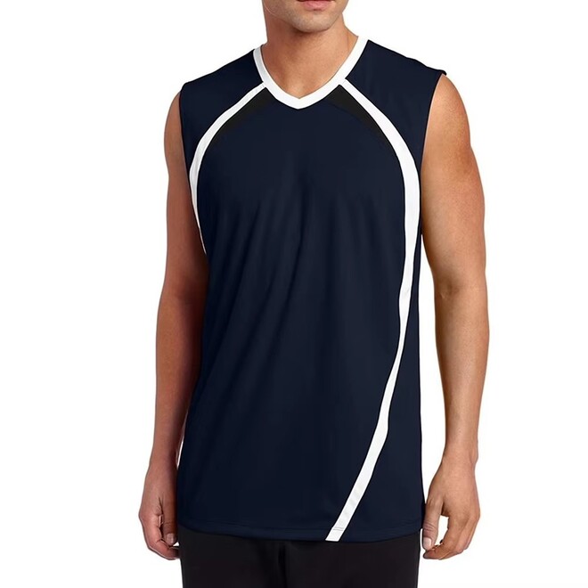 Mens Sleeveless Sport Training V Neck Volleyball Shirt