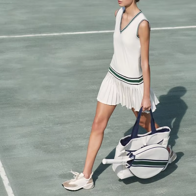 V Neck Sleeveless Tennis Skirt