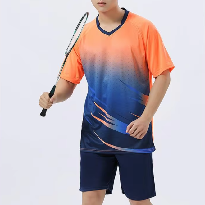 Polyester Badminton Shirt Shorts Set