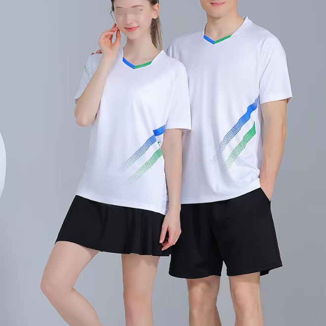 Quick Drying Polyester Badminton Jerseys Couple Sets