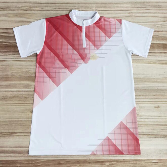 Zipper Up Collar Mens Bowling Jersey